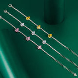 Water Drop CZ Tennis Bracelet Chain Silver Bangle Jewelry