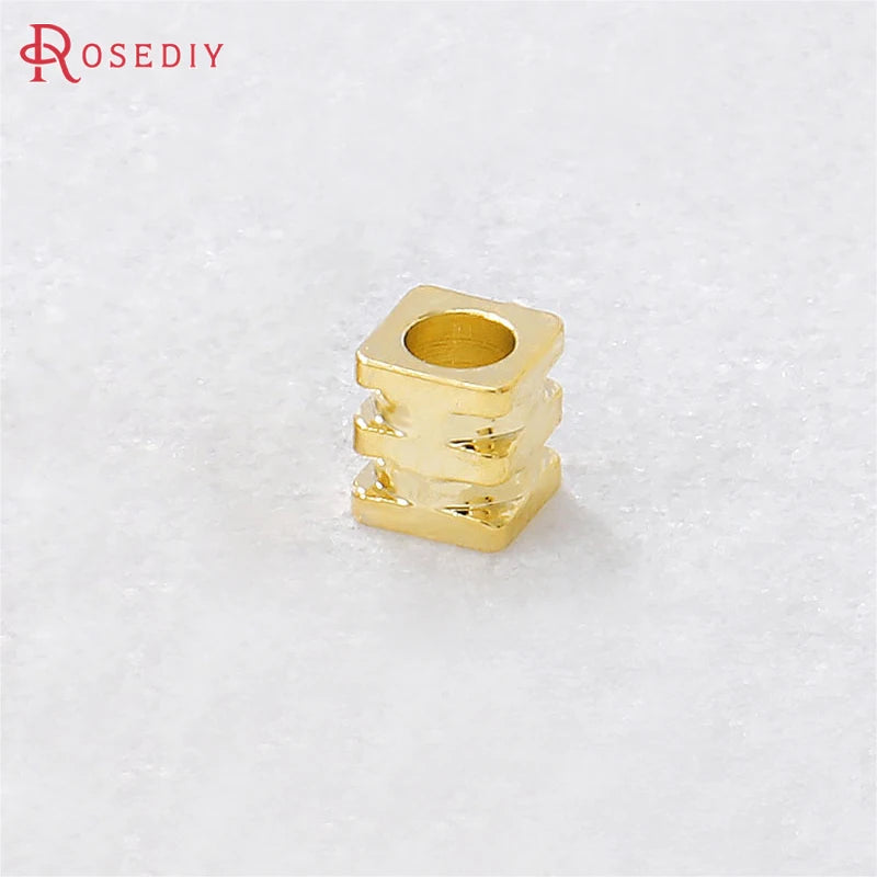 Square Beads Bracelet Beads 18K Brass Jewelry Making Diy Findings