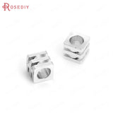 Square Beads Bracelet Beads 18K Brass Jewelry Making Diy Findings