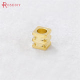 Square Beads Bracelet Beads 18K Brass Jewelry Making Diy Findings