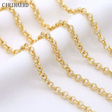 14K Plated Brass Round Link Chain DIY Jewelry Accessories Necklace Bracelet