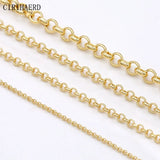 14K Plated Brass Round Link Chain DIY Jewelry Accessories Necklace Bracelet