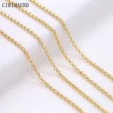 14K Plated Brass Round Link Chain DIY Jewelry Accessories Necklace Bracelet