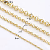 14K Plated Brass Round Link Chain DIY Jewelry Accessories Necklace Bracelet