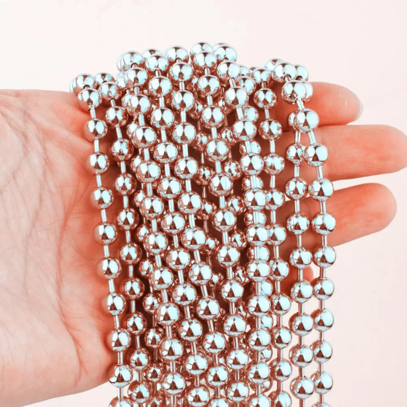 Silver Stainless Steel Ball Bead Chain Necklace Jewelry Dog Tags Chain