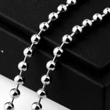 Silver Stainless Steel Ball Bead Chain Necklace Jewelry Dog Tags Chain