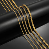 316L Rope Chain Necklace Stainless Steel Waterproof Choker Men Women Jewelry