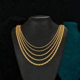 316L Rope Chain Necklace Stainless Steel Waterproof Choker Men Women Jewelry