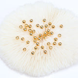 18K Real Plated Round Ball Spacer Beads for Jewelry Making DIY Brass Accessories
