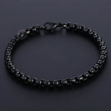 Stainless Steel Link Bracelet Round Box Chain Men Women Daily Party Jewelry