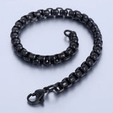 Stainless Steel Link Bracelet Round Box Chain Men Women Daily Party Jewelry