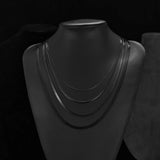Stainless Steel Flat Blade Chain Necklace Men Women High Chain Jewelry Gift