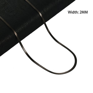 Stainless Steel Flat Blade Chain Necklace Men Women High Chain Jewelry Gift