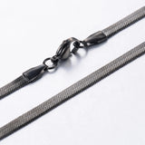 Stainless Steel Flat Blade Chain Necklace Men Women High Chain Jewelry Gift