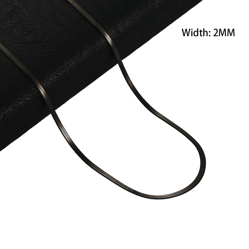 Stainless Steel Flat Blade Chain Necklace Men Women High Chain Jewelry Gift