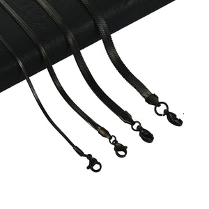 Stainless Steel Flat Blade Chain Necklace Men Women High Chain Jewelry Gift