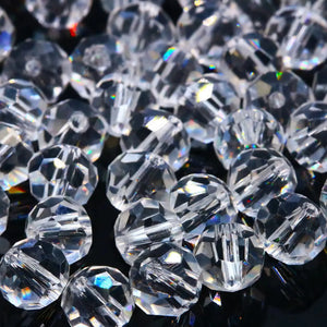 32Faceted Ball Crystal Glass Round Spacer Beads for DIY Crafts