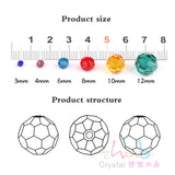32Faceted Ball Crystal Glass Round Spacer Beads for DIY Crafts