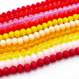 Lemon Yellow Pink Red Purple Rondelle Glass Beads - 5040 Crystal - 2-14mm