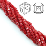Austria Glass Square Beads Spacer Cubic Crystal for DIY Jewelry Making