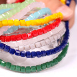 Austria Glass Square Beads Spacer Cubic Crystal for DIY Jewelry Making