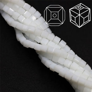 Austria Glass Square Beads Spacer Cubic Crystal for DIY Jewelry Making