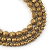 2-10mm Faceted Hematite Beads 15'' Rose Plated for Jewelry Making DIY