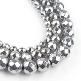 2-10mm Faceted Hematite Beads 15'' Rose Plated for Jewelry Making DIY