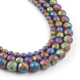 2-10mm Faceted Hematite Beads 15'' Rose Plated for Jewelry Making DIY