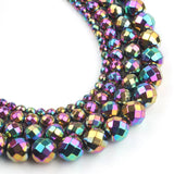 2-10mm Faceted Hematite Beads 15'' Rose Plated for Jewelry Making DIY