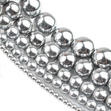 K Hematite Stone Round Loose Beads 15 inch Strand