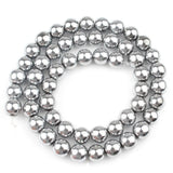 K Hematite Stone Round Loose Beads 15 inch Strand