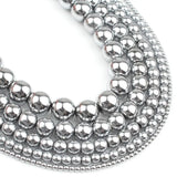 K Hematite Stone Round Loose Beads 15 inch Strand