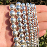 K Hematite Stone Round Loose Beads 15 inch Strand