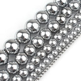 K Hematite Stone Round Loose Beads 15 inch Strand