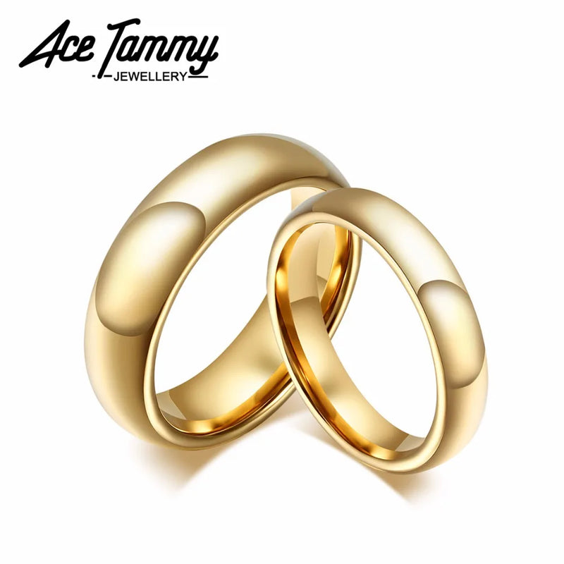 Classic IP Plating Wedding Engagement Ring Couple Tungsten