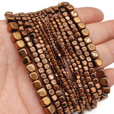 Copper Hematite Cube Spacer Beads for Jewelry Making