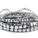 Hematite Stone Spacers Beads for Jewelry Making, Silver Colour, 2/3/4/6MM