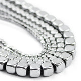 Hematite Stone Spacers Beads for Jewelry Making, Silver Colour, 2/3/4/6MM
