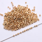 Faceted Metal Copper Beads 2 3 4 6mm DIY Bracelet Accessories