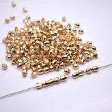 Faceted Metal Copper Beads 2 3 4 6mm DIY Bracelet Accessories