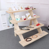 Wooden Earring Stand Display Rack Jewelry Holder Tower