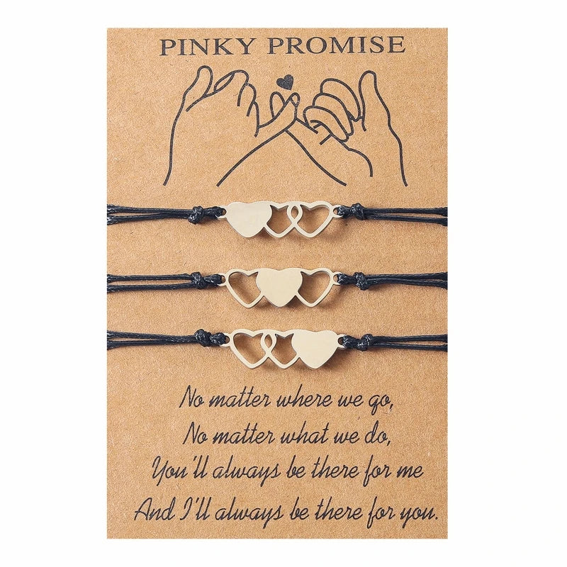 Heart Bracelet Wax Friendship Sister Couple Gift