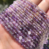 2 3 4 mm Purple Amethysts Faceted Loose Spacer Beads 15''