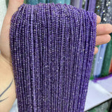 2/3/4MM Amethyst Faceted Round Stone Beads for Jewelry Making DIY