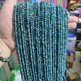 2/3/4MM Apatite Pine Faceted Round Beads Natural Stone Spacer DIY Jewelry Making