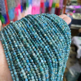 2/3/4MM Apatite Pine Faceted Round Beads Natural Stone Spacer DIY Jewelry Making