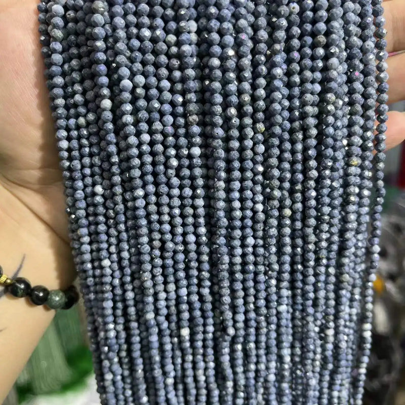 2/3/4MM Coral Pine Faceted Round Natural Stone Beads