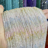 2/3/4MM Morganite Faceted Round Beads for Jewelry Making