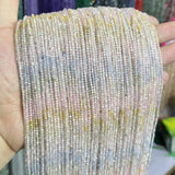 2/3/4MM Morganite Faceted Round Beads for Jewelry Making